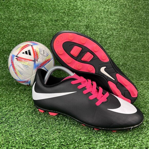 Nike Kids Jr. Bravata II FG Soccer Cleats Youth Size 2Y Pink / Black Firm Ground - Picture 1 of 17